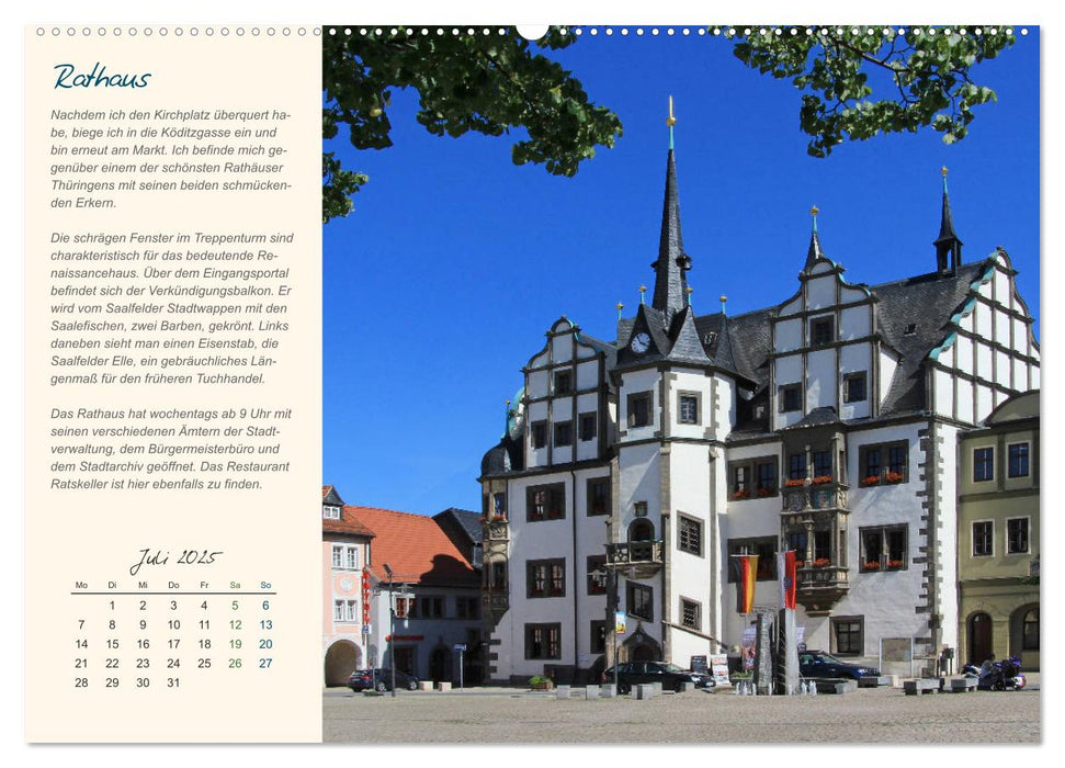 Saalfeld an der Saale – mein Streifzug durch die historische Altstadt (CALVENDO Premium Wandkalender 2025)