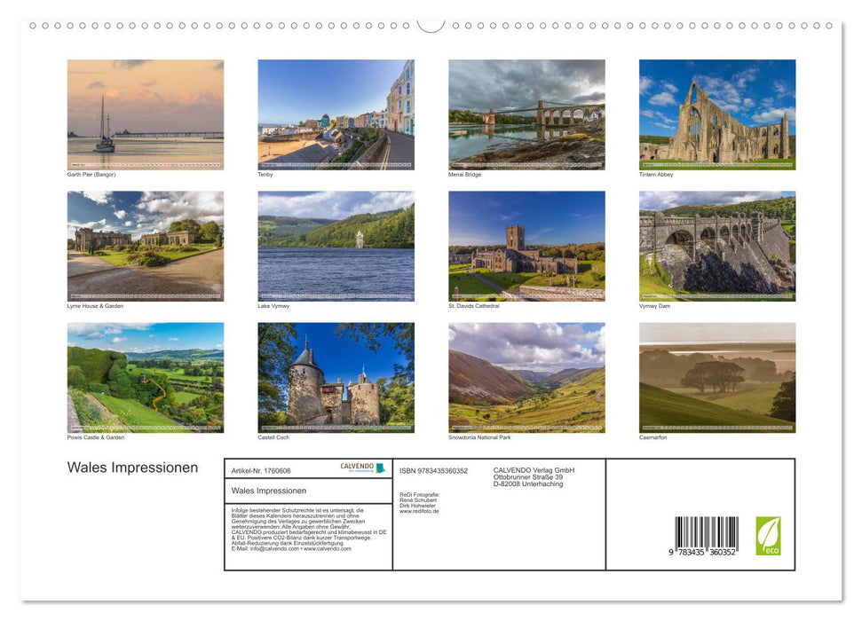 Wales Impressionen (CALVENDO Premium Wandkalender 2025)