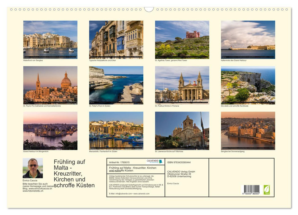 Frühling auf Malta - Kreuzritter, Kirchen und schroffe Küsten (CALVENDO Wandkalender 2025)