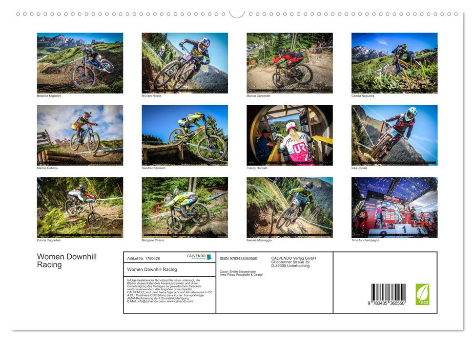 Women Downhill Racing (CALVENDO Premium Wandkalender 2025)