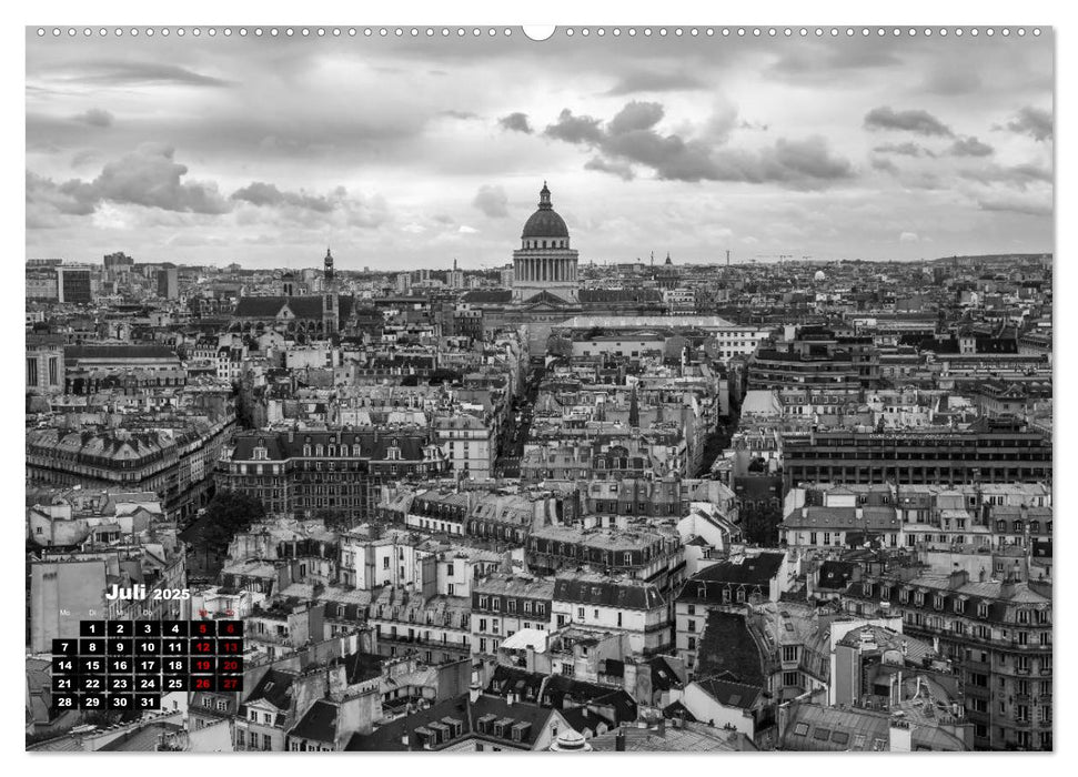 Paris-Impressionen in Schwarz-Weiß (CALVENDO Premium Wandkalender 2025)