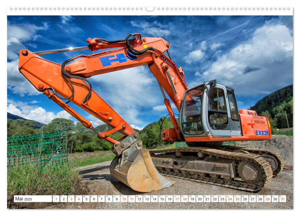 Baumaschinen - Maschinen auf der Baustelle (CALVENDO Premium Wandkalender 2025)