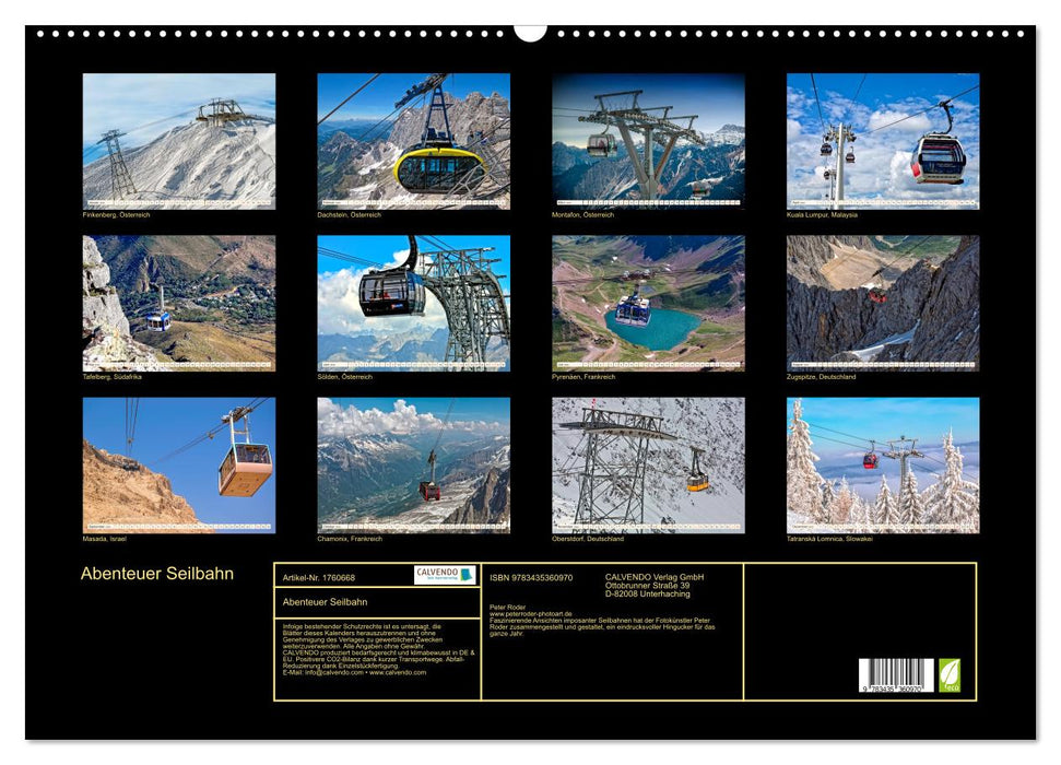 Abenteuer Seilbahn (CALVENDO Wandkalender 2025)