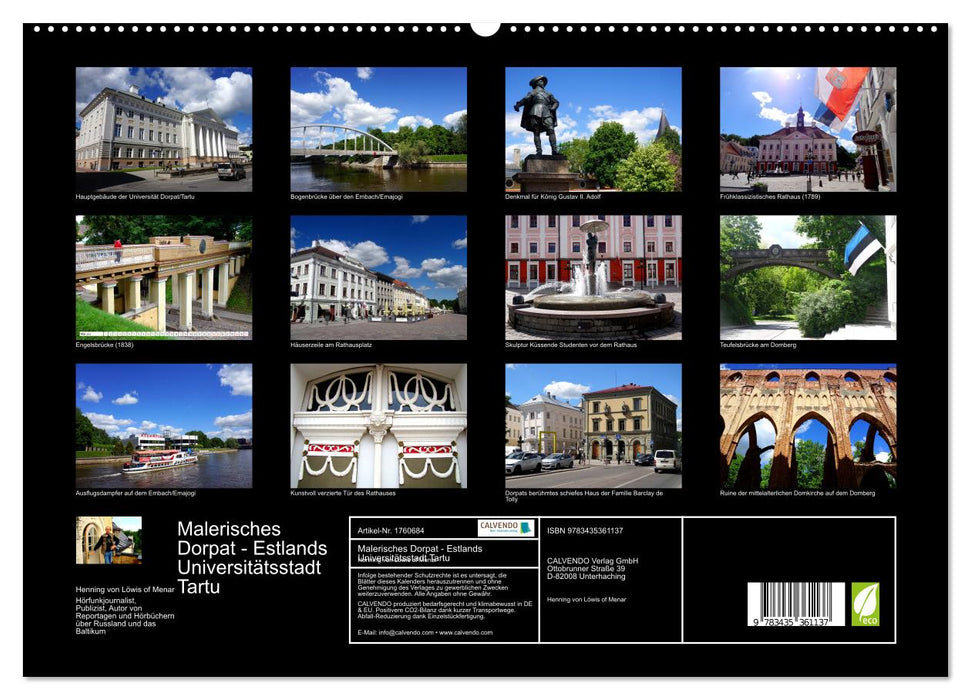 Malerisches Dorpat - Estlands Universitätsstadt Tartu (CALVENDO Premium Wandkalender 2025)