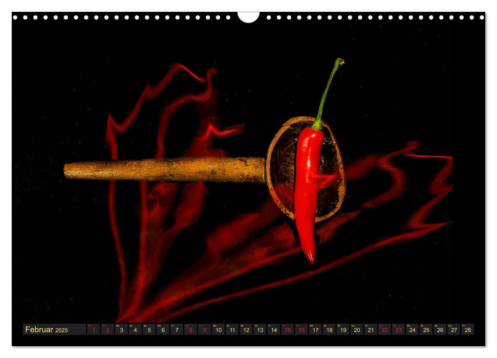 Scharfe Chili Fantasien - Creative Food Design (CALVENDO Wandkalender 2025)