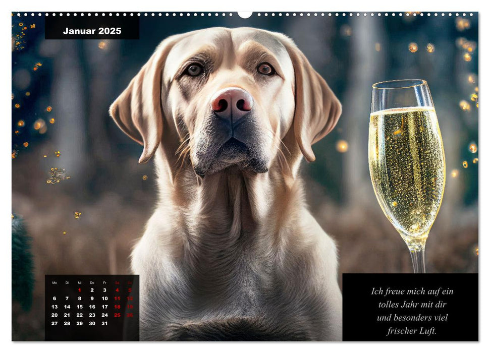 Der witzige Labrador-Kalender (CALVENDO Premium Wandkalender 2025)