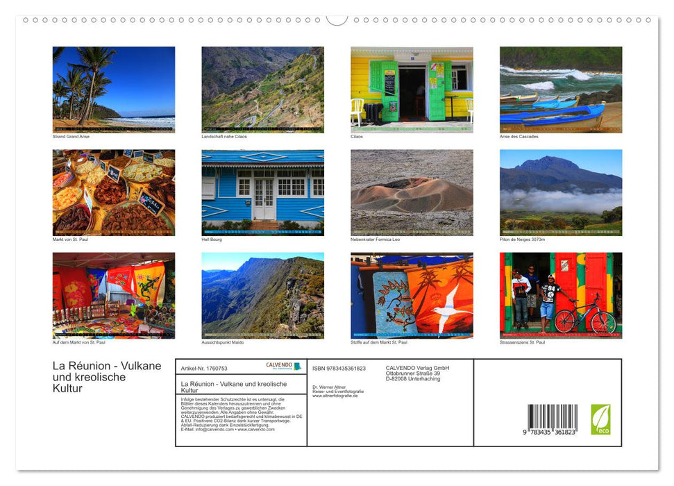 La Réunion - Vulkane und kreolische Kultur (CALVENDO Premium Wandkalender 2025)