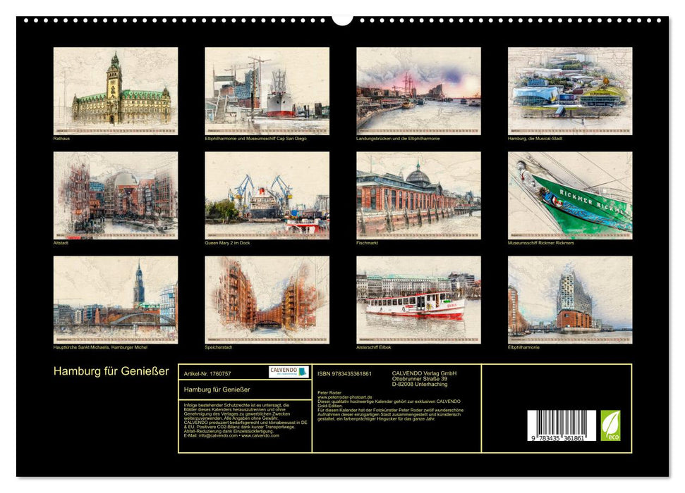 Hamburg für Genießer (CALVENDO Premium Wandkalender 2025)