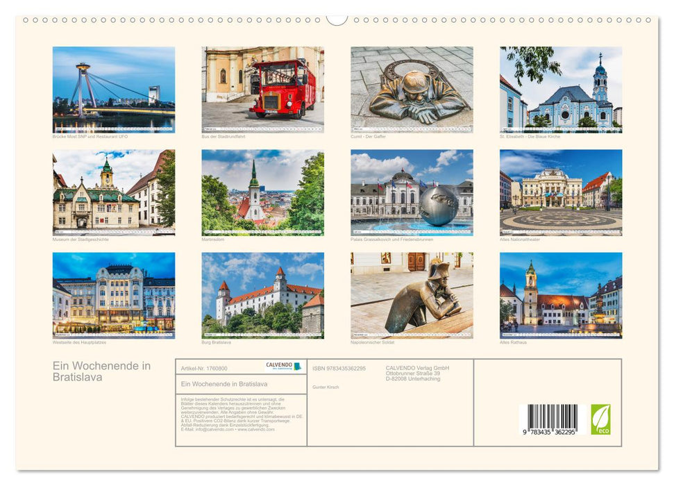 Ein Wochenende in Bratislava (CALVENDO Premium Wandkalender 2025)