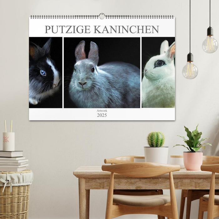 Putzige Kaninchen - Artwork (CALVENDO Wandkalender 2025)