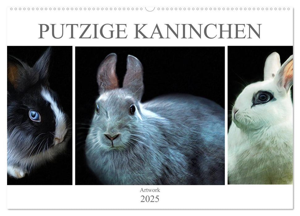 Putzige Kaninchen - Artwork (CALVENDO Wandkalender 2025)