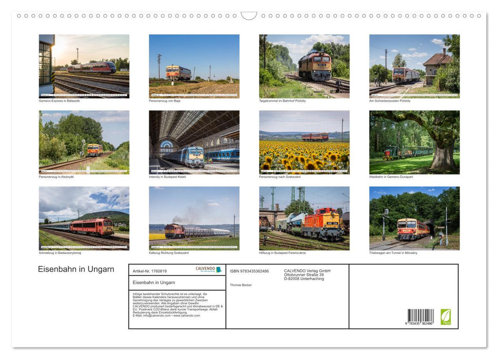 Eisenbahn in Ungarn (CALVENDO Wandkalender 2025)