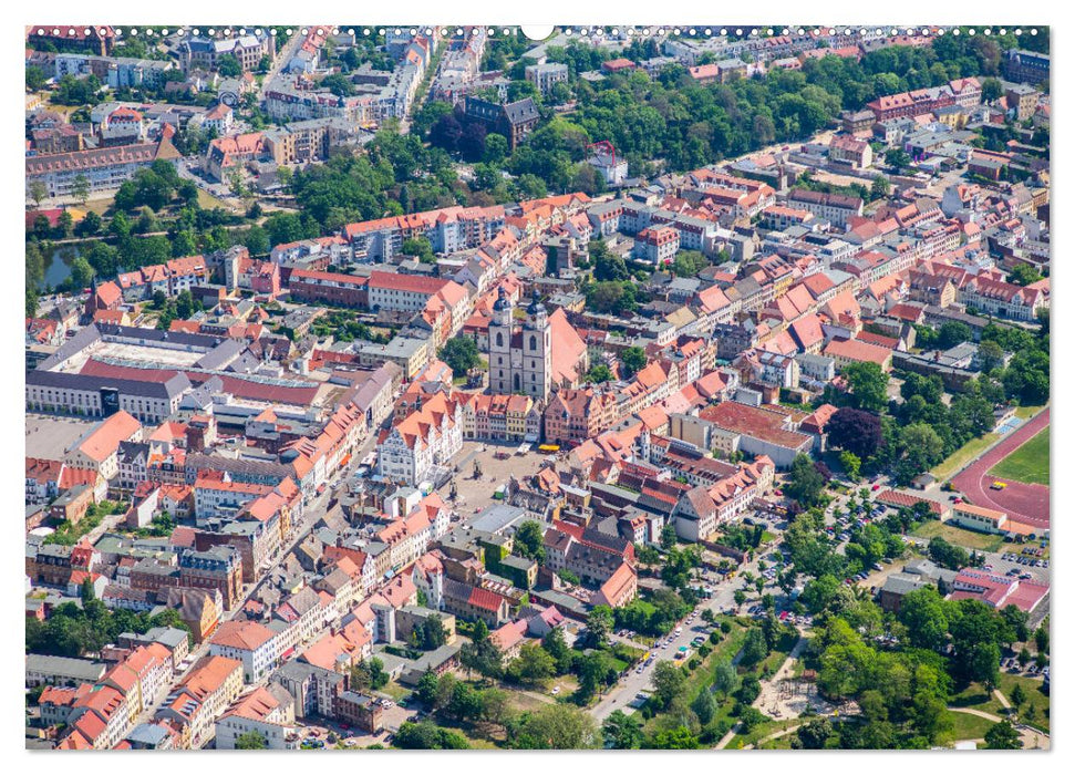 Lutherstadt Wittenberg - Stadt der Reformation aus der Vogelperspektive (CALVENDO Premium Wandkalender 2025)