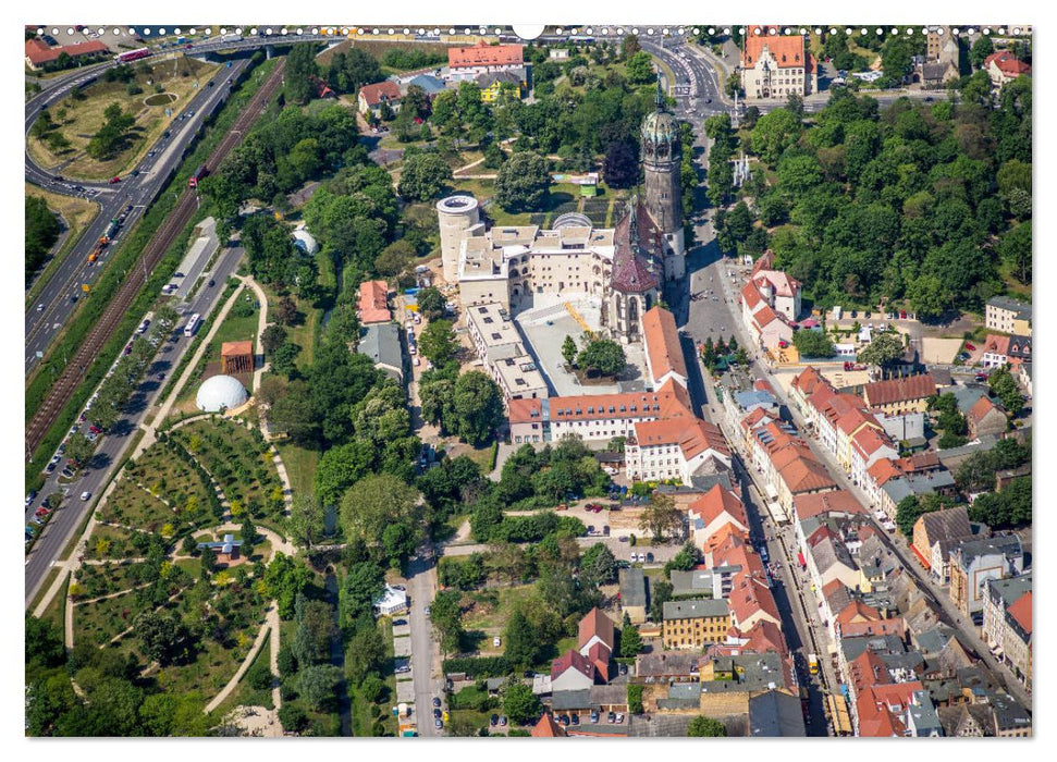 Lutherstadt Wittenberg - Stadt der Reformation aus der Vogelperspektive (CALVENDO Premium Wandkalender 2025)