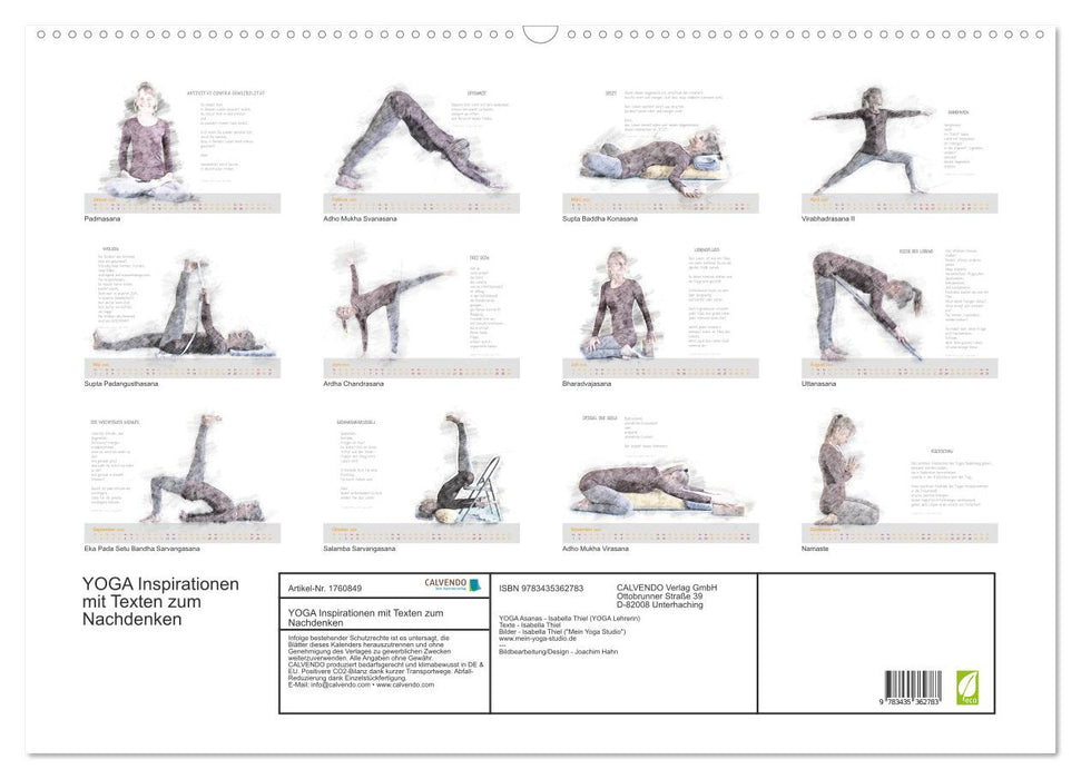 YOGA Inspirationen mit Texten zum Nachdenken (CALVENDO Wandkalender 2025)