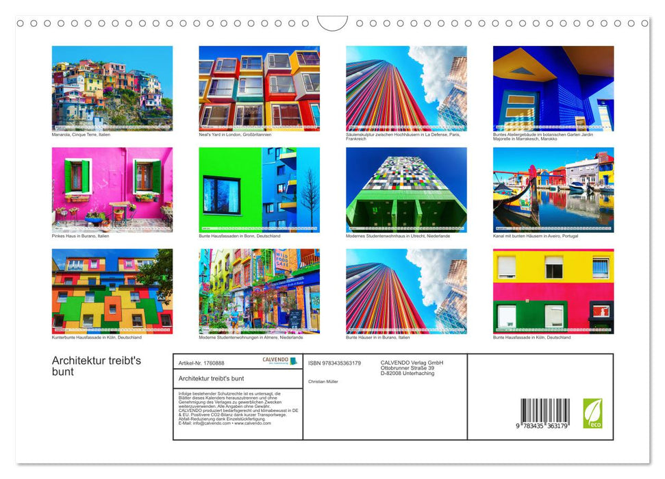 Architektur treibt's bunt (CALVENDO Wandkalender 2025)