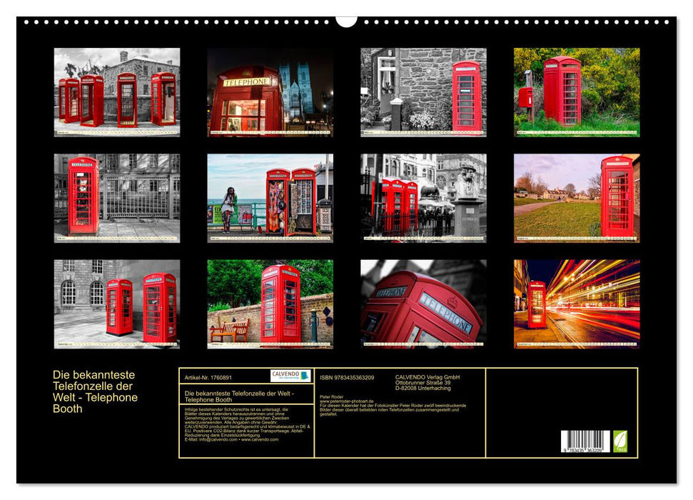 Die bekannteste Telefonzelle der Welt - Telephone Booth (CALVENDO Wandkalender 2025)