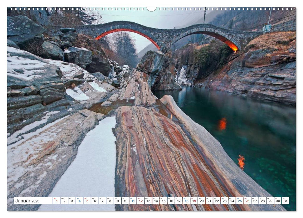 Tessin, Impressionen aus der Italienischen Schweiz (CALVENDO Premium Wandkalender 2025)