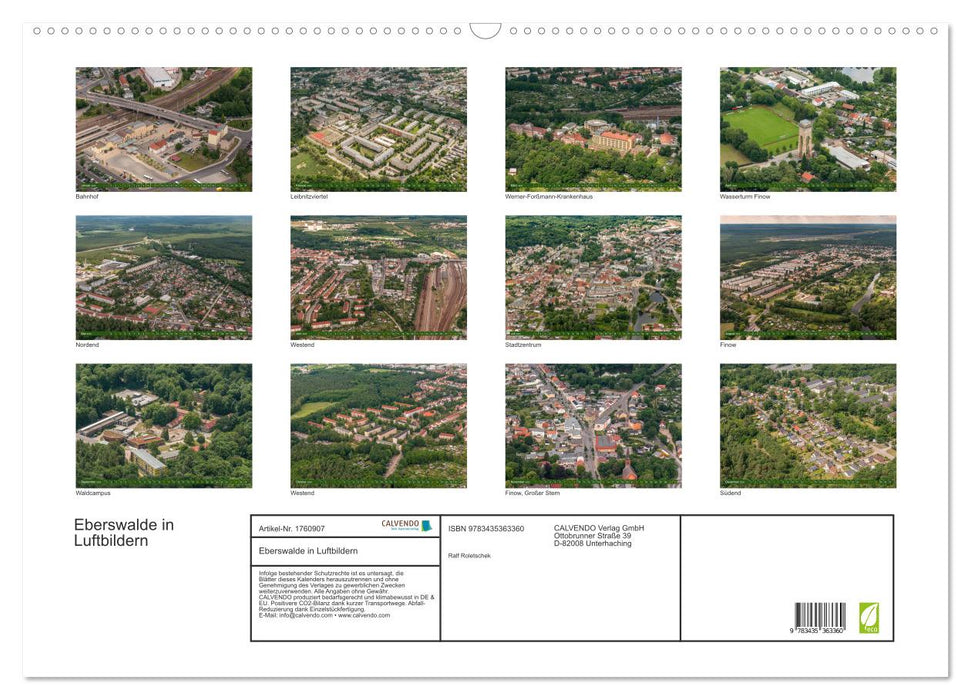 Eberswalde in Luftbildern (CALVENDO Wandkalender 2025)