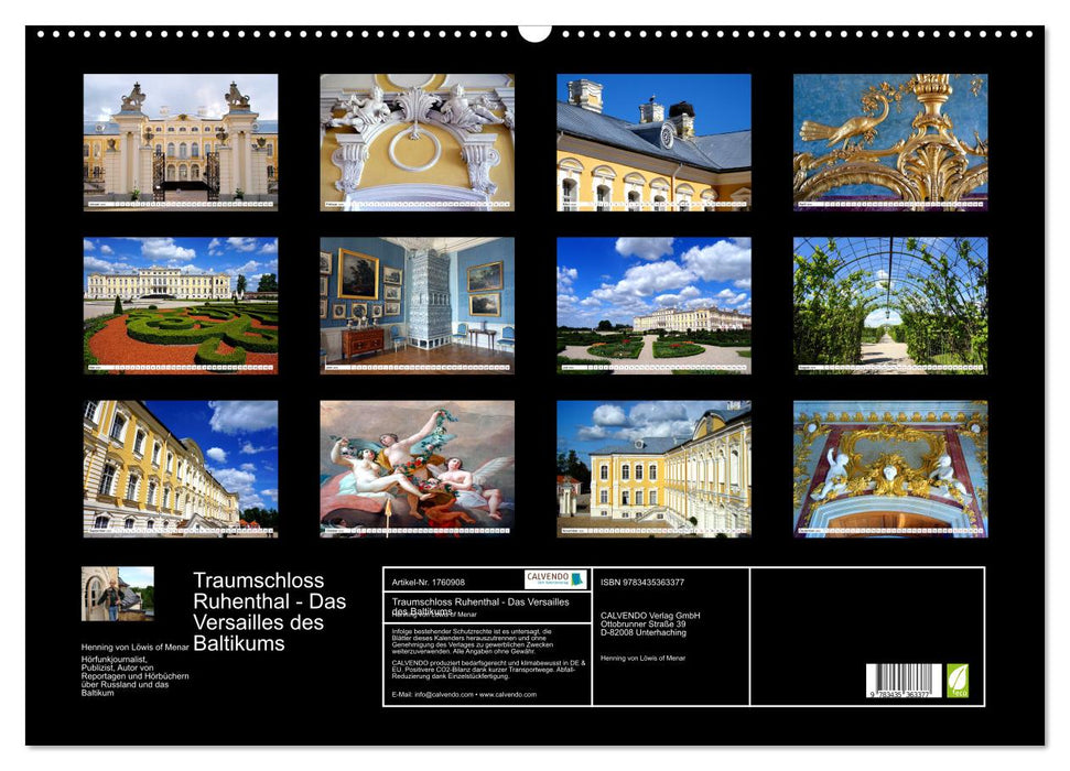 Traumschloss Ruhenthal - Das Versailles des Baltikums (CALVENDO Wandkalender 2025)