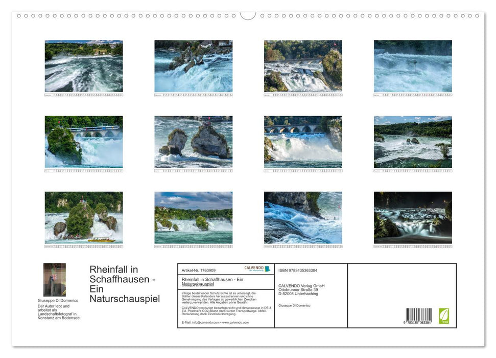 Rheinfall in Schaffhausen - Ein Naturschauspiel (CALVENDO Wandkalender 2025)