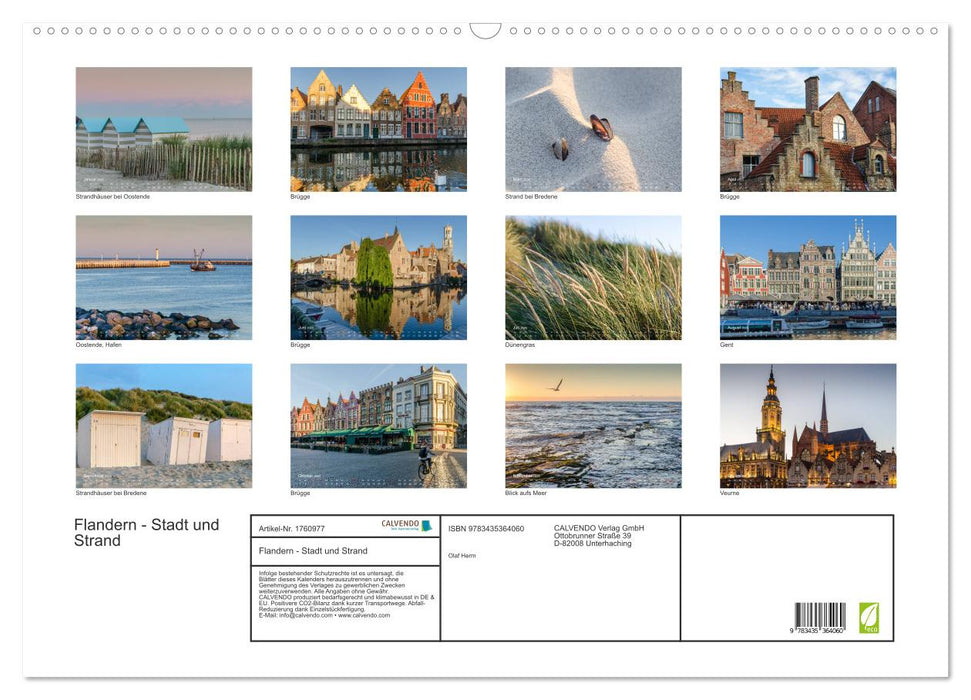 Flandern - Stadt und Strand (CALVENDO Wandkalender 2025)