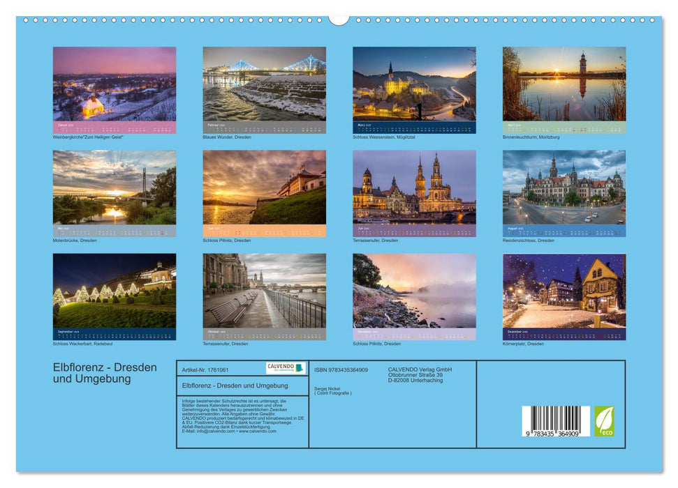 Elbflorenz - Dresden und Umgebung (CALVENDO Premium Wandkalender 2025)