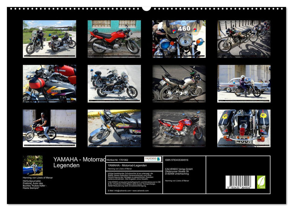 YAMAHA - Motorrad-Legenden (CALVENDO Premium Wandkalender 2025)