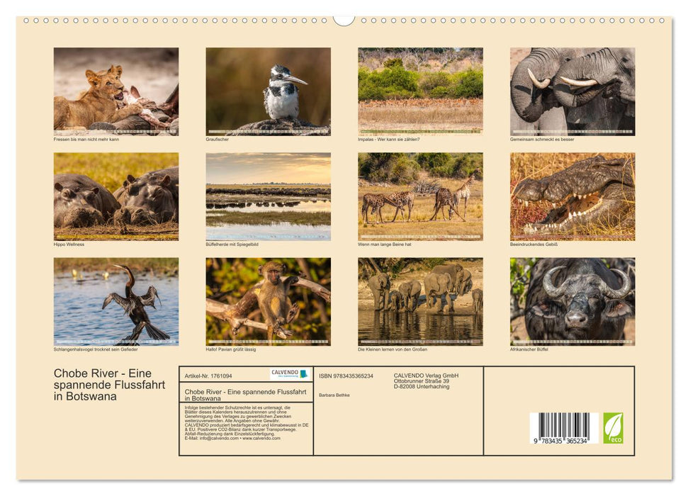 Chobe River - Eine spannende Flussfahrt in Botswana (CALVENDO Premium Wandkalender 2025)