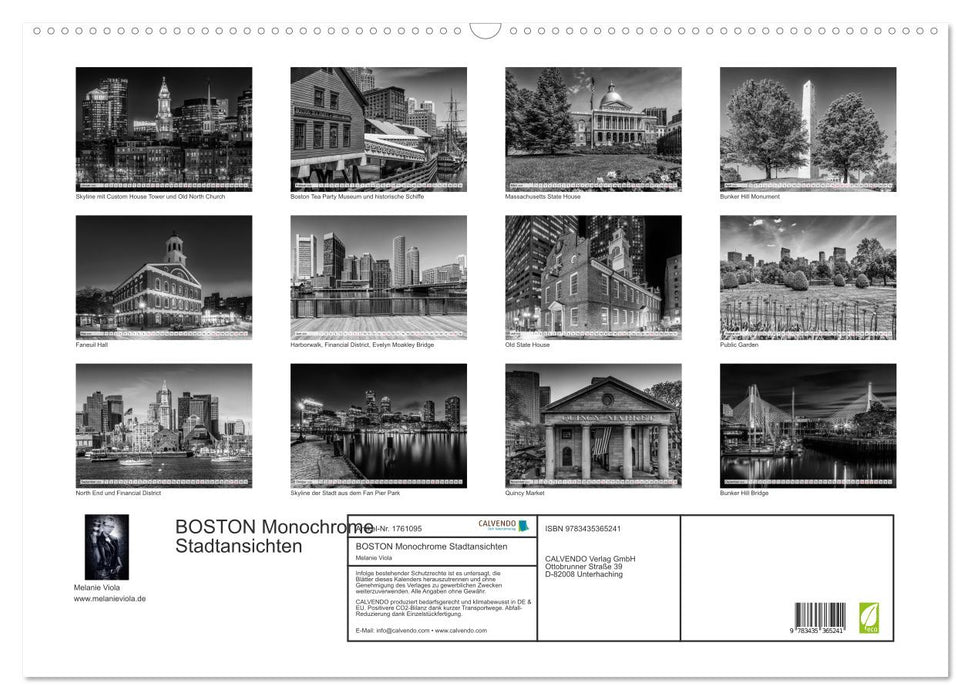 BOSTON Monochrome Stadtansichten (CALVENDO Wandkalender 2025)