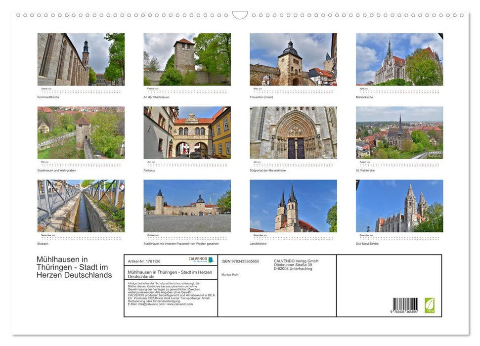 Mühlhausen in Thüringen - Stadt im Herzen Deutschlands (CALVENDO Wandkalender 2025)