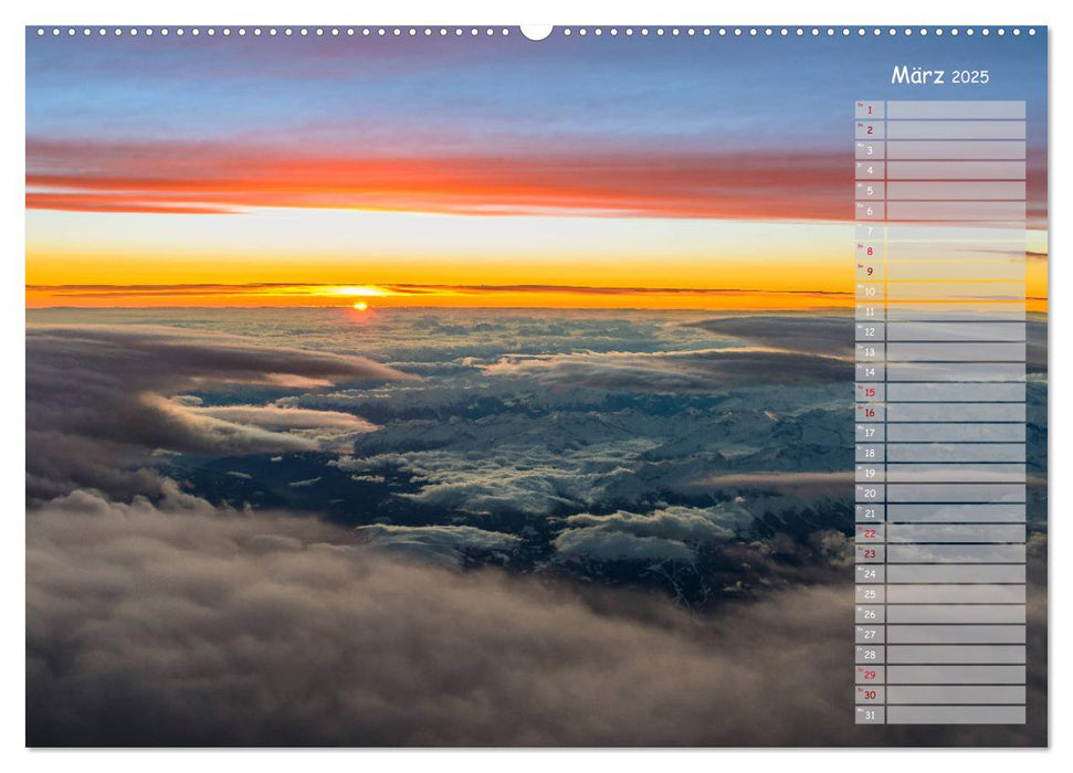 Colours of Flight - Stimmungen über den Wolken (CALVENDO Premium Wandkalender 2025)