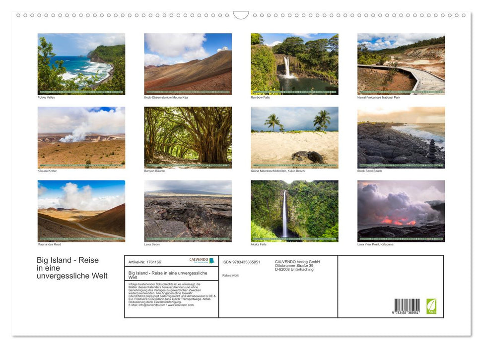 Big Island - Reise in eine unvergessliche Welt (CALVENDO Wandkalender 2025)