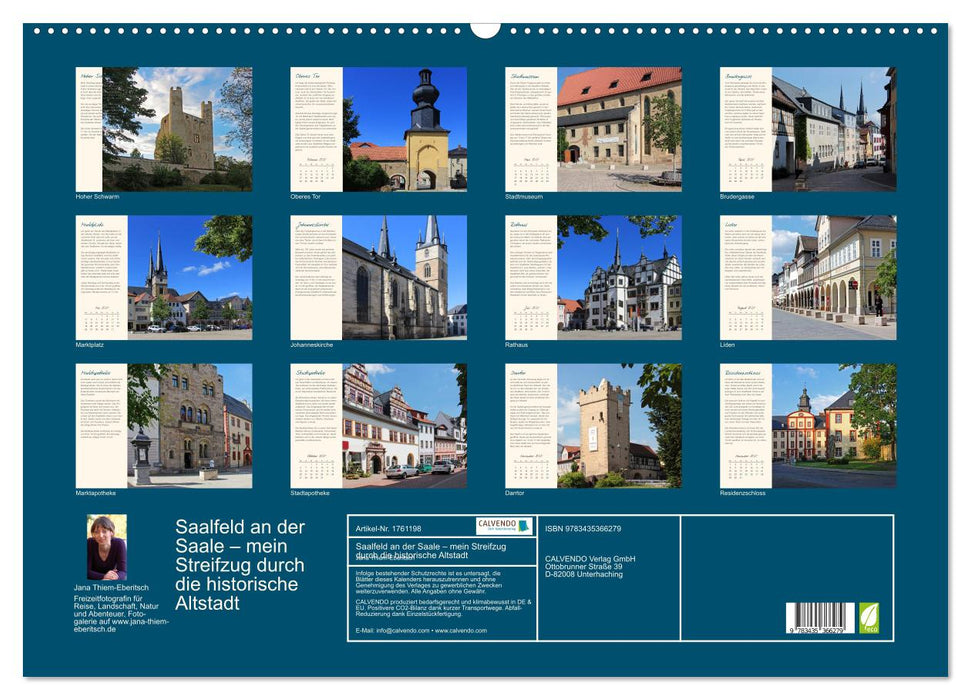 Saalfeld an der Saale – mein Streifzug durch die historische Altstadt (CALVENDO Wandkalender 2025)