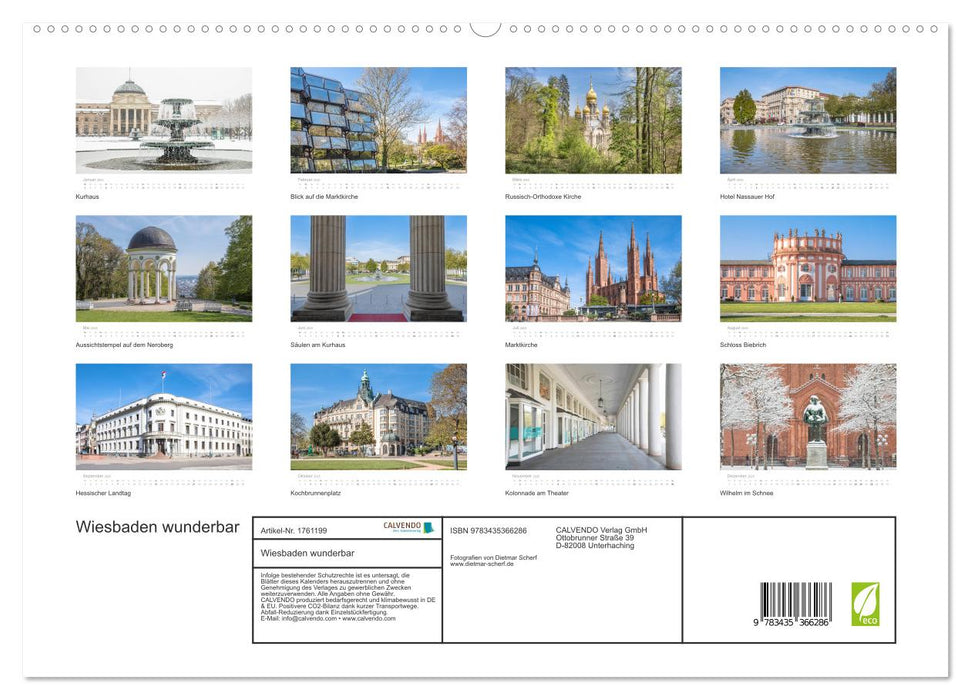 Wiesbaden wunderbar (CALVENDO Premium Wandkalender 2025)