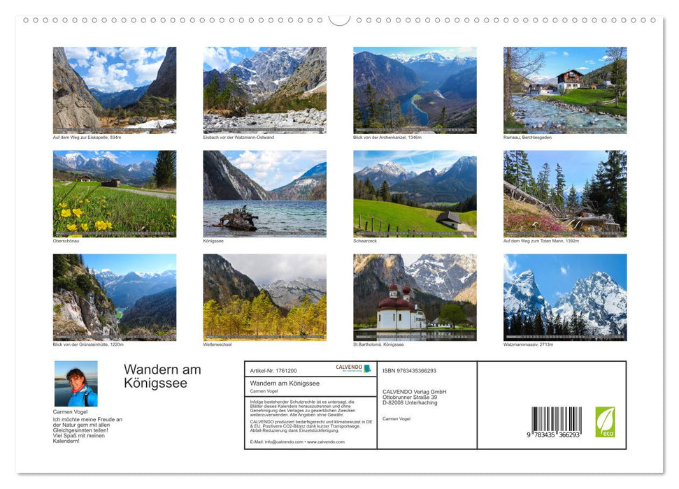 Wandern am Königssee (CALVENDO Premium Wandkalender 2025)