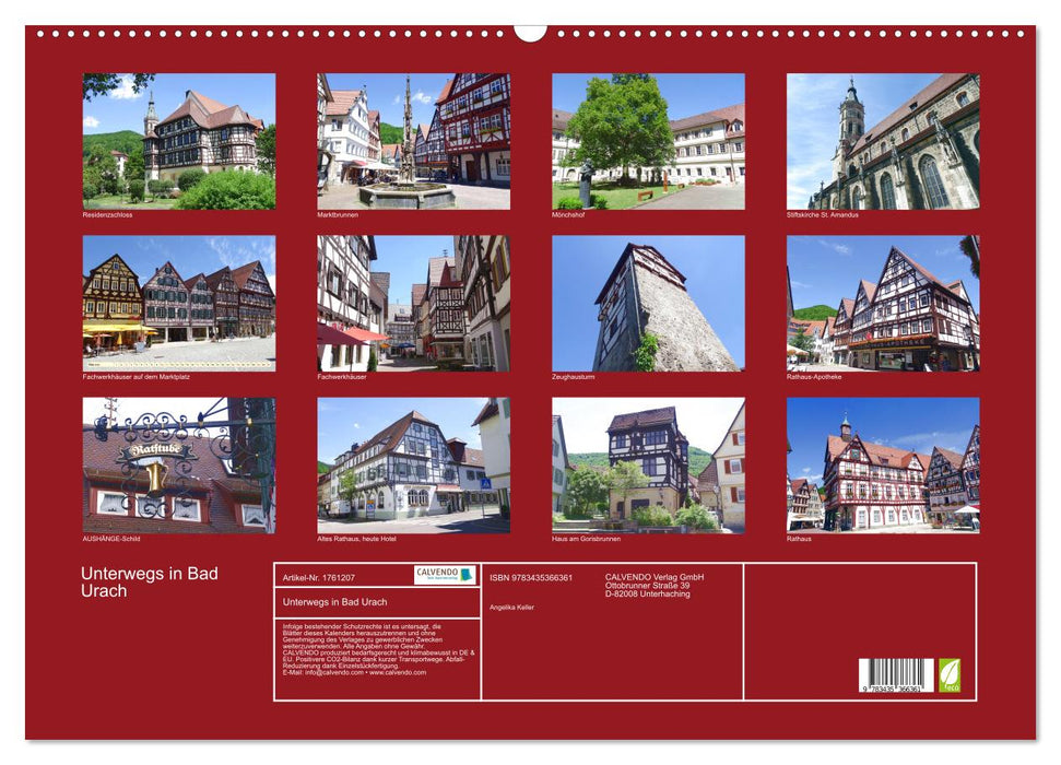 Unterwegs in Bad Urach (CALVENDO Wandkalender 2025)