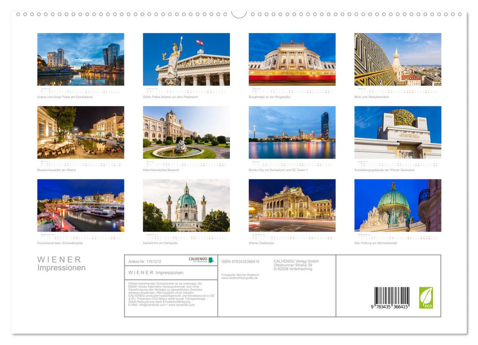 W I E N E R Impressionen (CALVENDO Premium Wandkalender 2025)