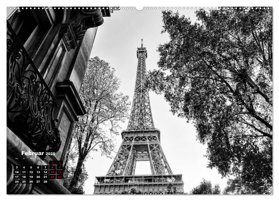 Paris-Impressionen in Schwarz-Weiß (CALVENDO Wandkalender 2025)
