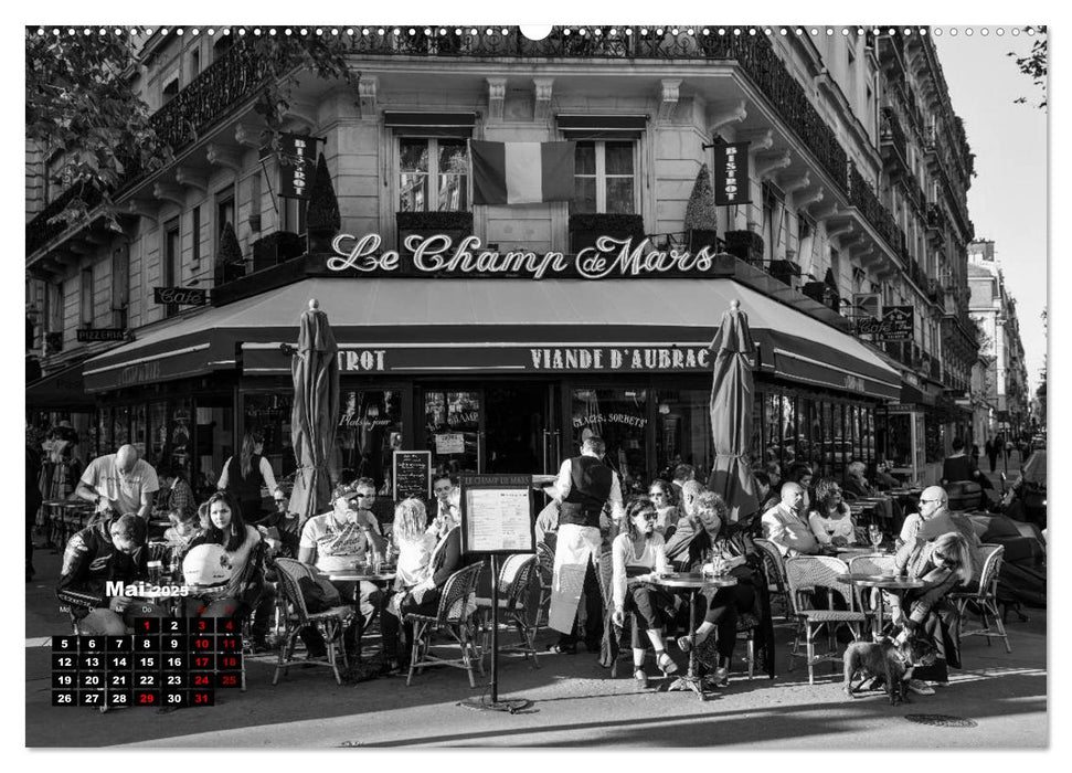 Paris-Impressionen in Schwarz-Weiß (CALVENDO Wandkalender 2025)