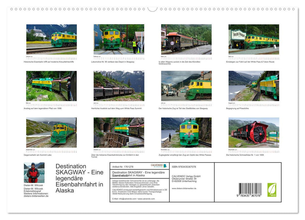 Destination SKAGWAY - Eine legendäre Eisenbahnfahrt in Alaska (CALVENDO Premium Wandkalender 2025)