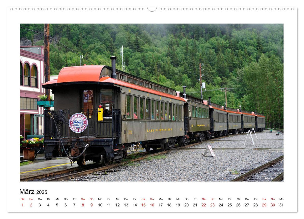 Destination SKAGWAY - Eine legendäre Eisenbahnfahrt in Alaska (CALVENDO Premium Wandkalender 2025)