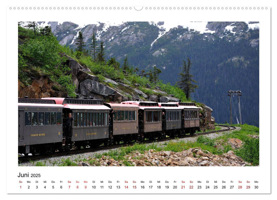 Destination SKAGWAY - Eine legendäre Eisenbahnfahrt in Alaska (CALVENDO Premium Wandkalender 2025)