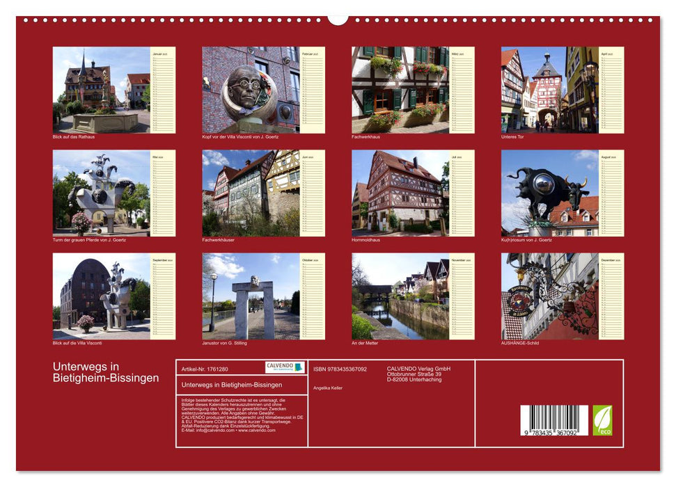 Unterwegs in Bietigheim-Bissingen (CALVENDO Premium Wandkalender 2025)