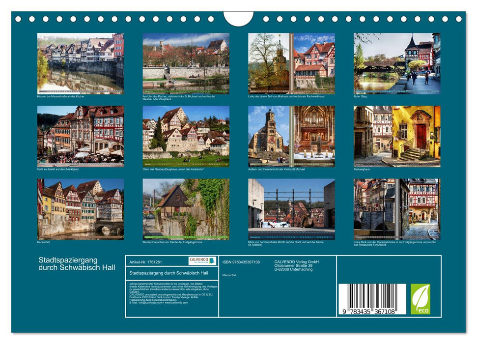 Stadtspaziergang durch Schwäbisch Hall (CALVENDO Wandkalender 2025)