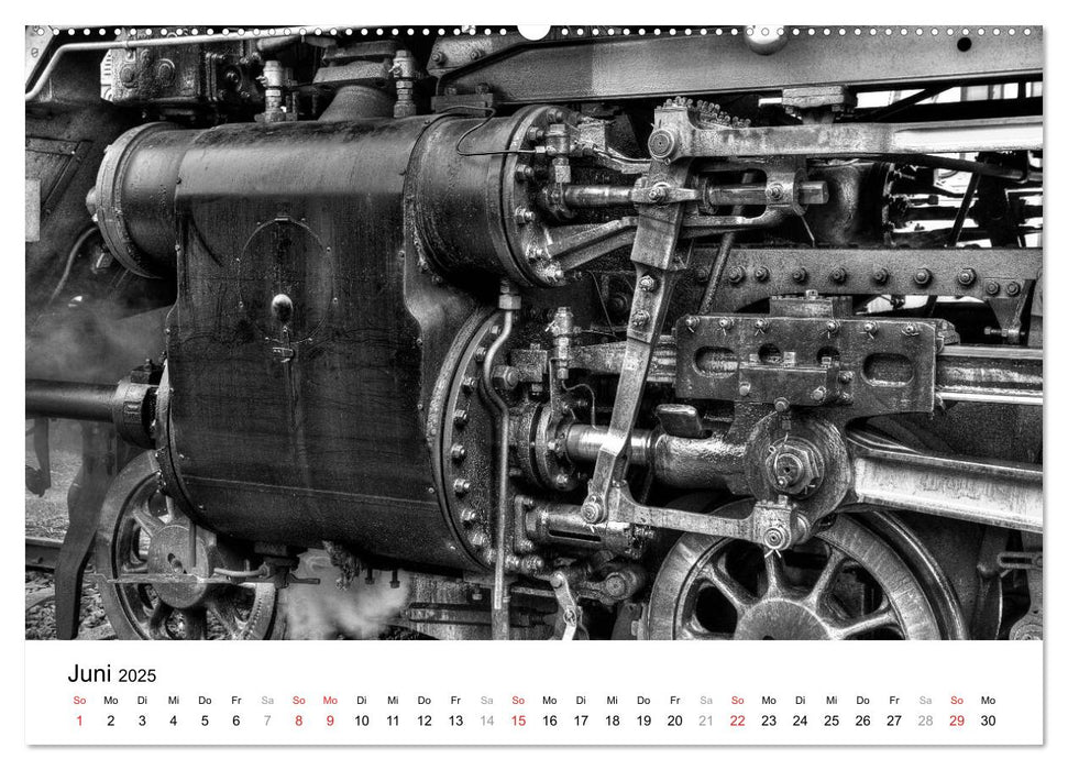 Unter Dampf - Eisenbahnromantik in schwarz-weiß (CALVENDO Premium Wandkalender 2025)