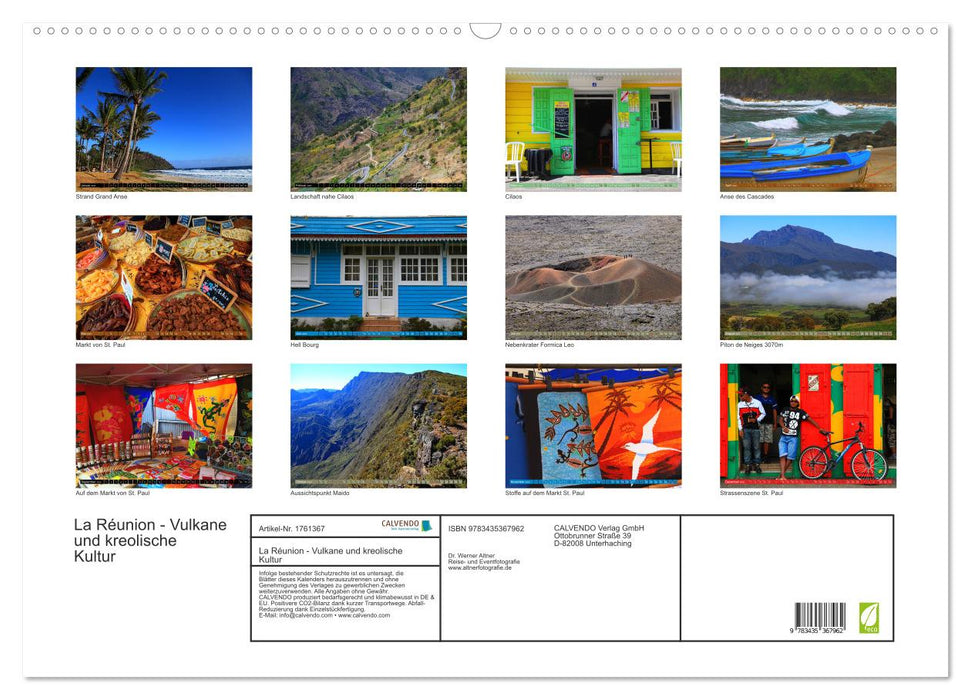 La Réunion - Vulkane und kreolische Kultur (CALVENDO Wandkalender 2025)