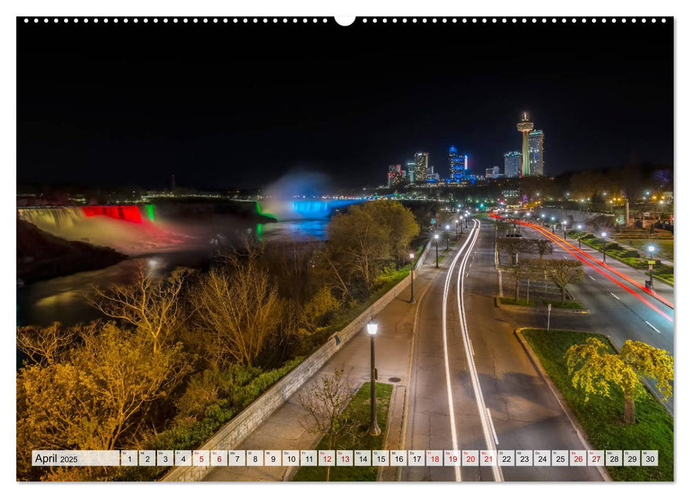 NIAGARAFÄLLE Idyllische Impressionen bei Tag und Nacht (CALVENDO Wandkalender 2025)