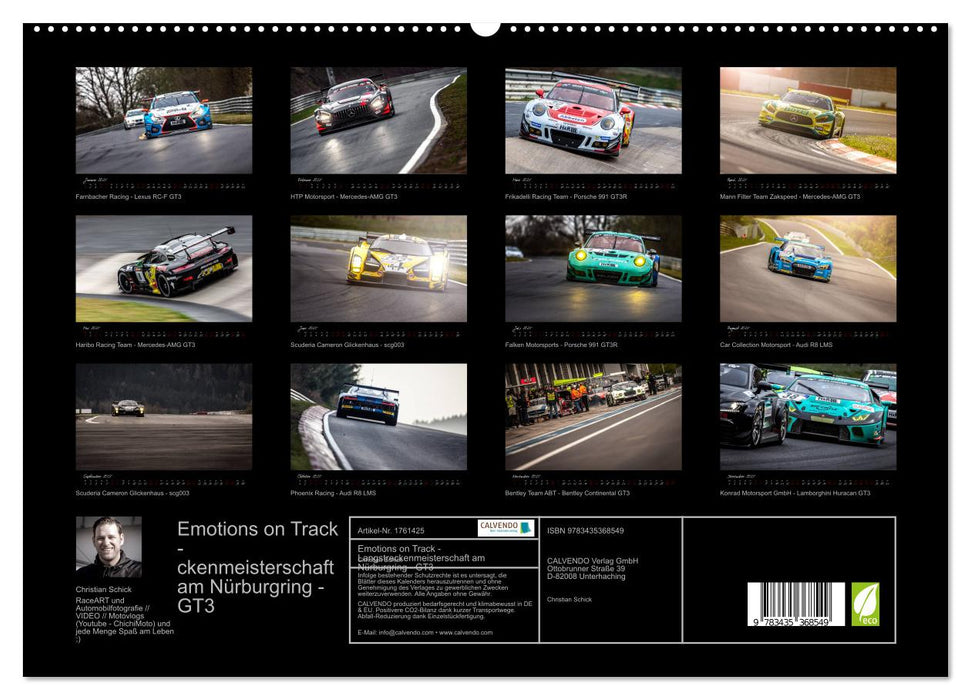 Emotions on Track - Langstreckenmeisterschaft am Nürburgring - GT3 (CALVENDO Premium Wandkalender 2025)