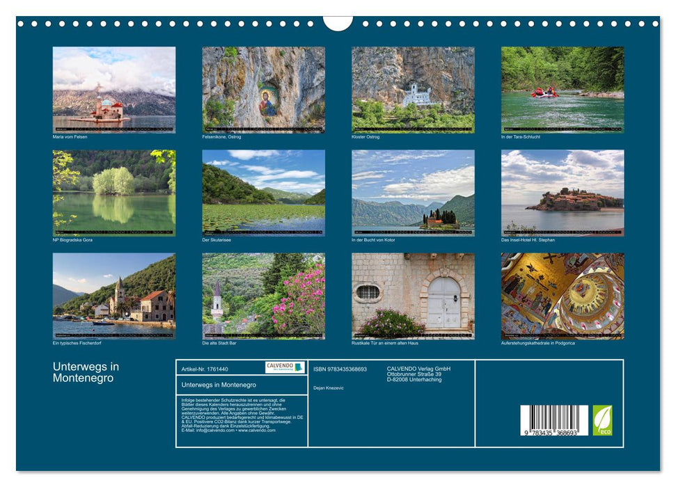 Unterwegs in Montenegro (CALVENDO Wandkalender 2025)